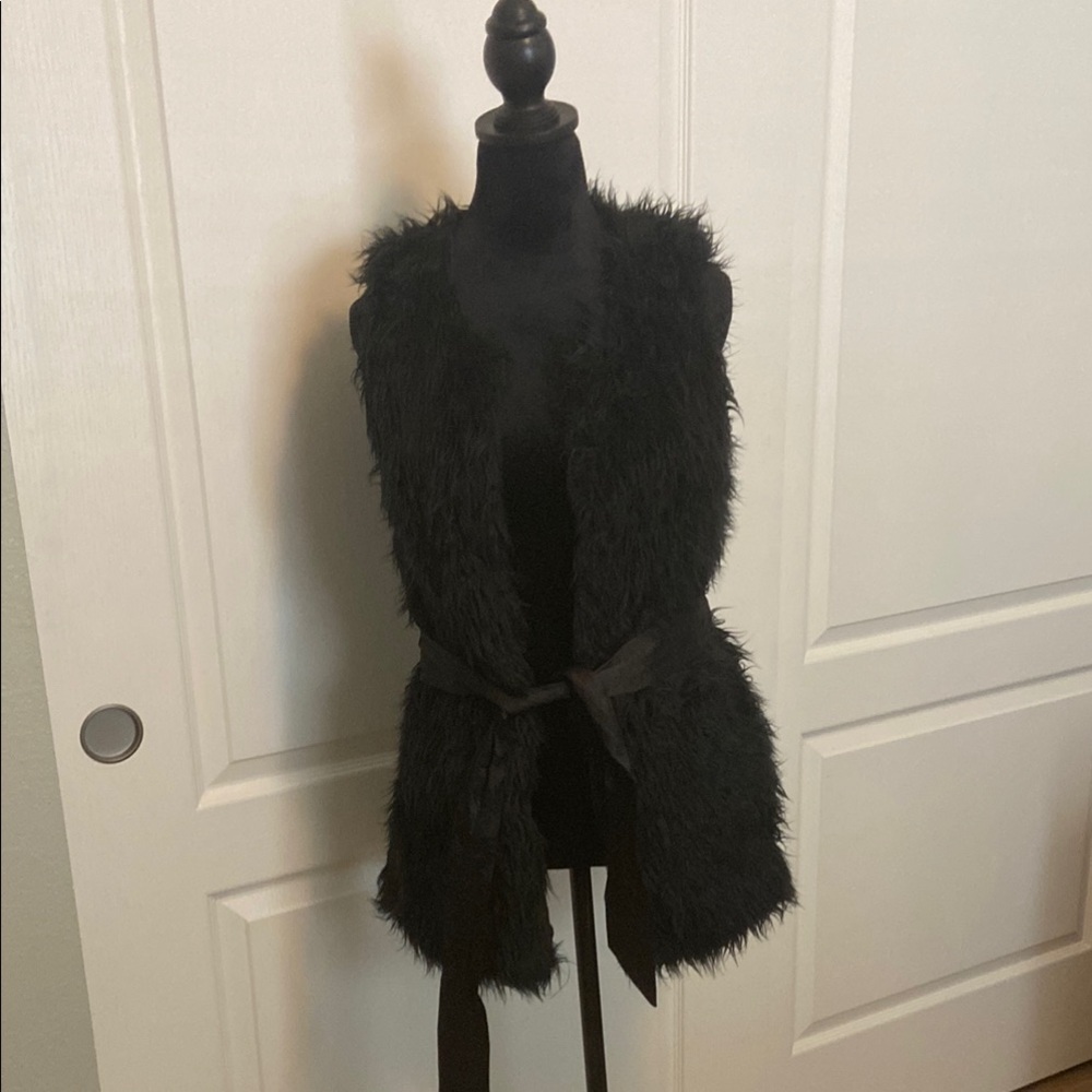 Forever 21 Black Faux Fur Vest
